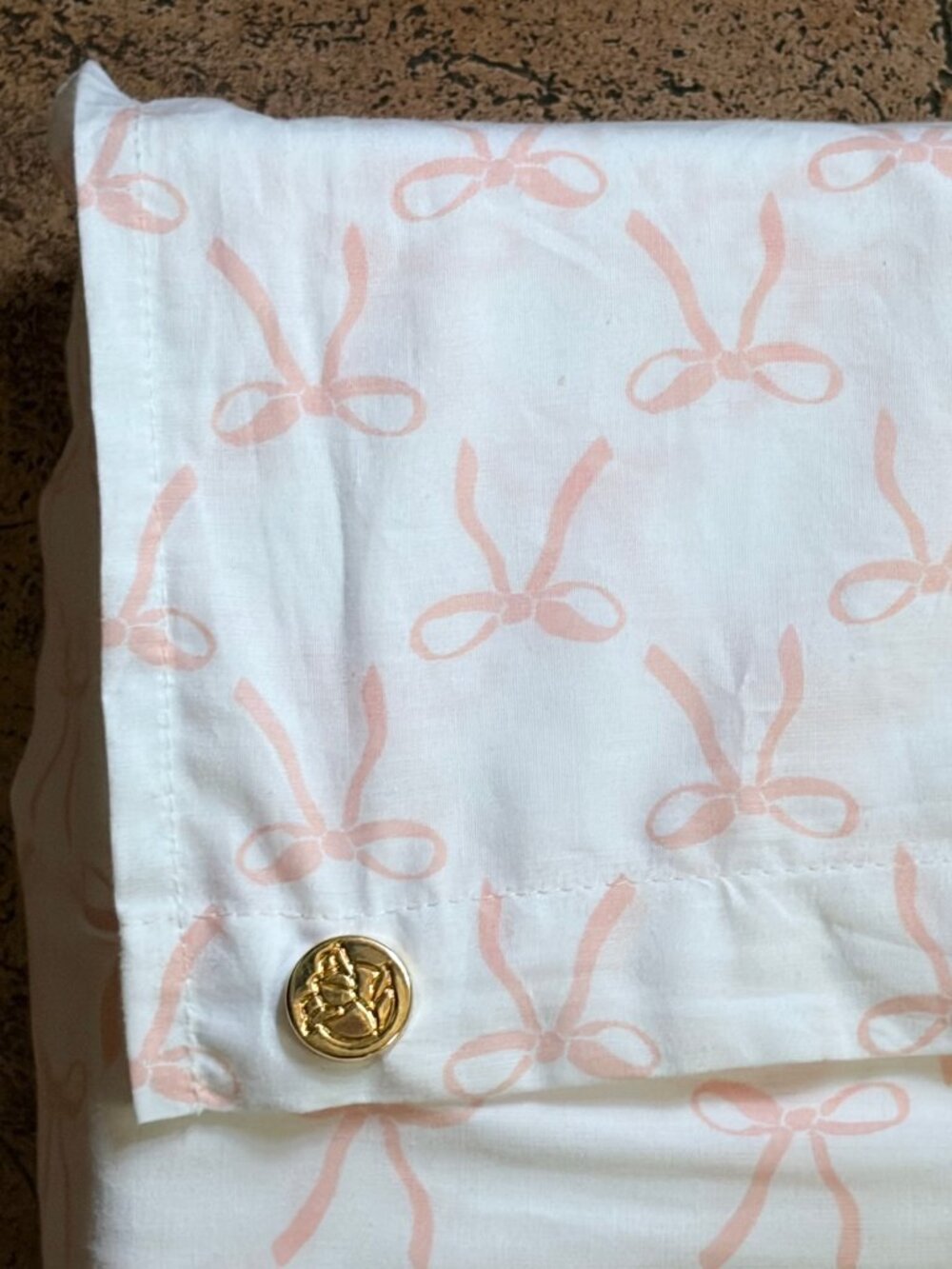 Draper James Pink Bows King Size Sheets Cotton Set 100% Crisp Cotton Percale